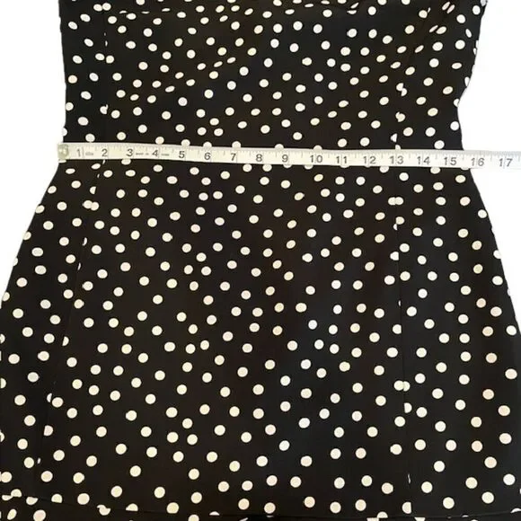 Slate & Willow Black Polka Dot Dress Poly Spandex Women's Ruffle Bottom Size 6 - Picture 10 of 11